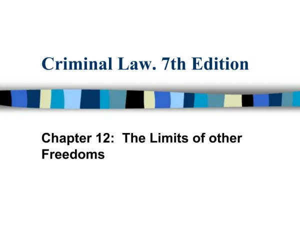 Criminal Law. 7th Edition