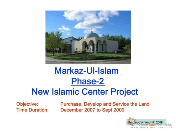Fort McMurray New Islamic Center Project Presentation