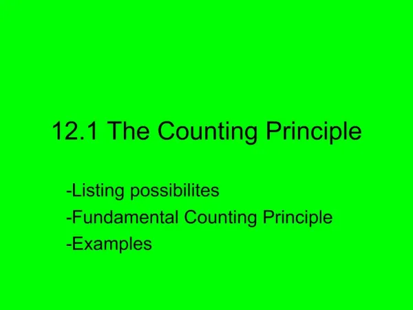 12.1 The Counting Principle