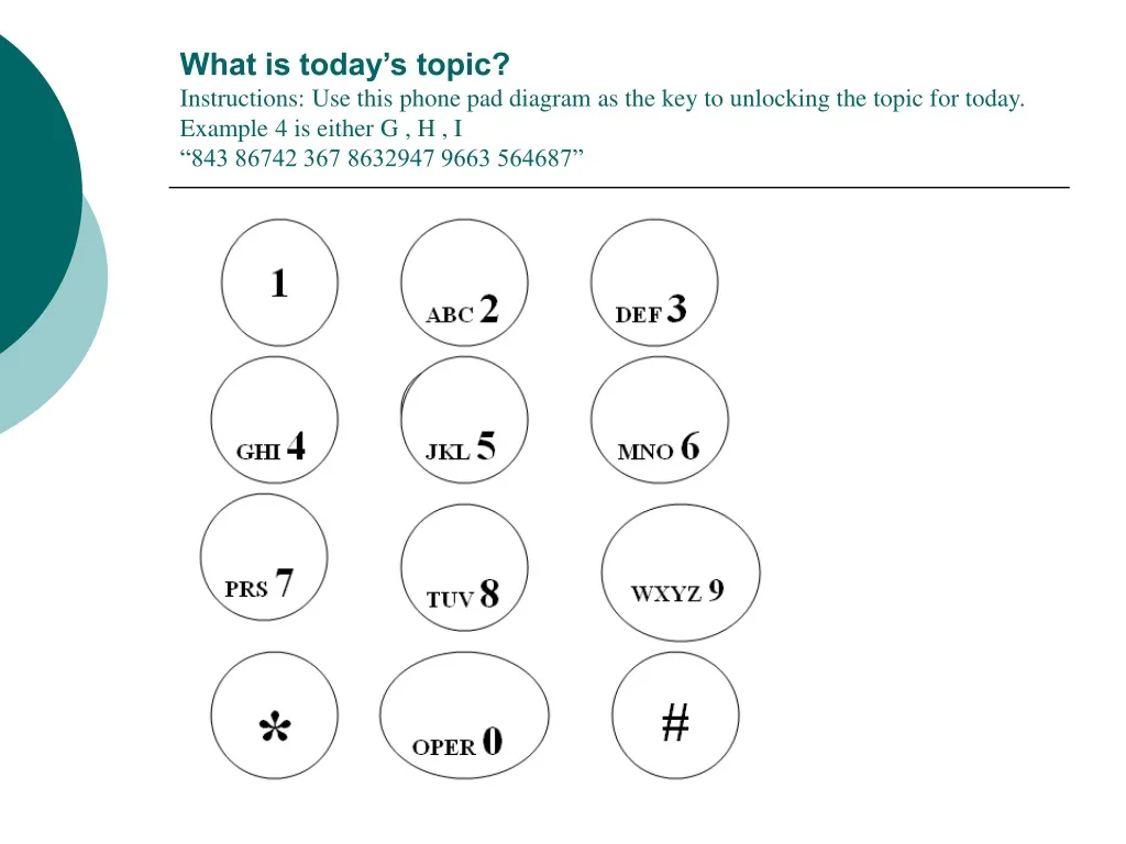 what is today s topic instructions use this phone