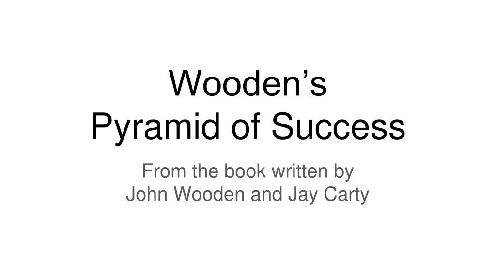 wooden s pyramid of success
