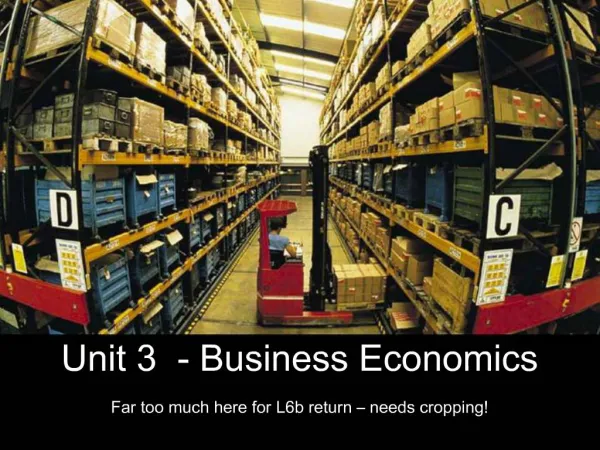 Unit 3 - Business Economics