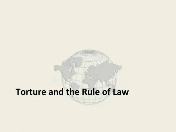 Torture and the Rule of Law