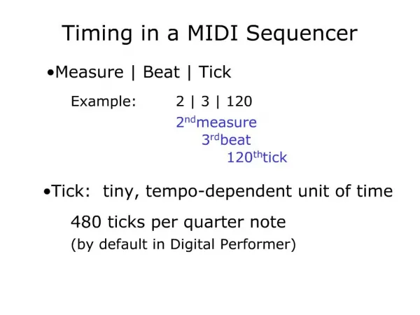 Timing in a MIDI Sequencer