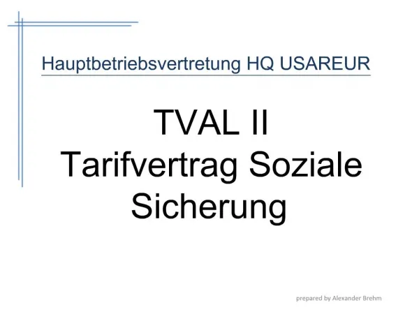 TVAL II Tarifvertrag Soziale Sicherung
