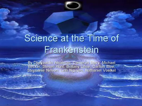 Science at the Time of Frankenstein