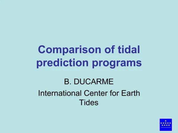 Comparison of tidal prediction programs