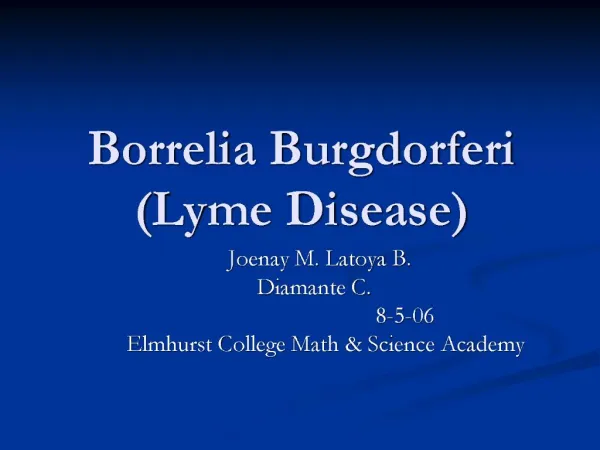 Borrelia Burgdorferi Lyme Disease
