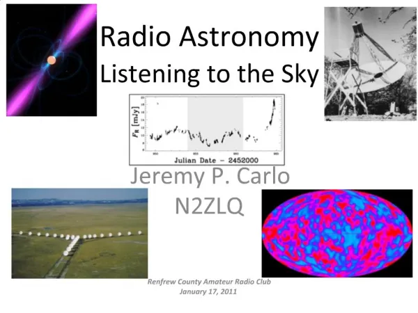 Radio Astronomy Listening to the Sky