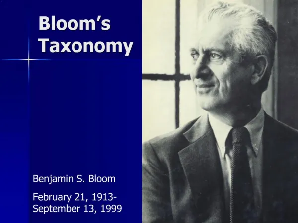 Bloom s Taxonomy
