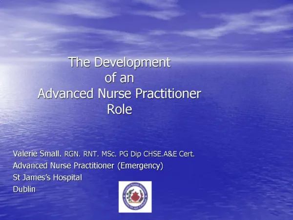 The Development of an Advanced Nurse Practitioner Role
