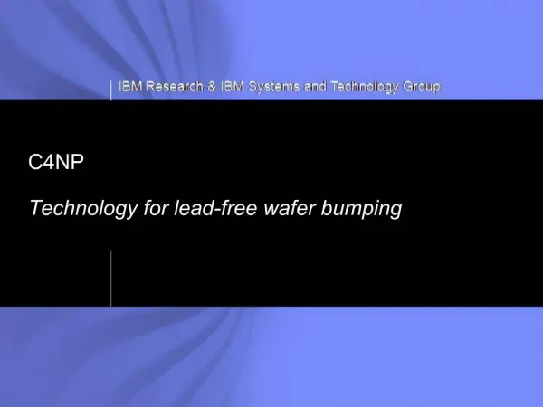 C4NP Technology for lead-free wafer bumping