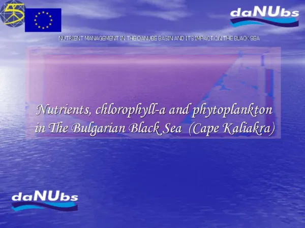 Nutrients, chlorophyll-a and phytoplankton in The Bulgarian Black Sea Cape Kaliakra
