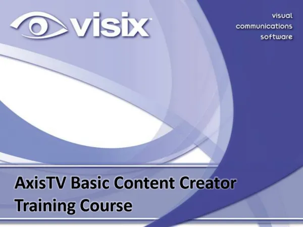 AxisTV Basic Content Creator Training Course