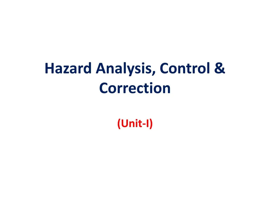 hazard analysis control correction