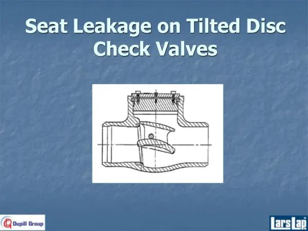 Seat Leakage on Tilted Disc Check Valves