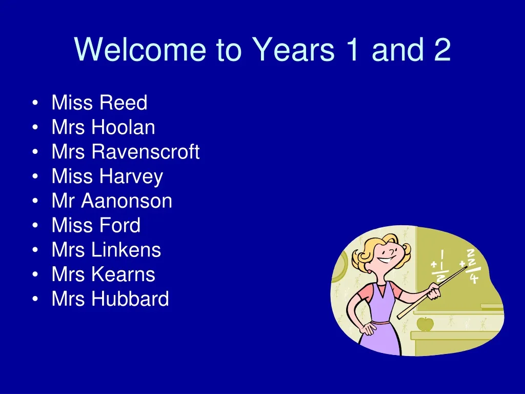 welcome to years 1 and 2