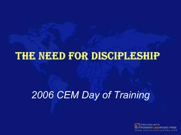 The Need For Discipleship