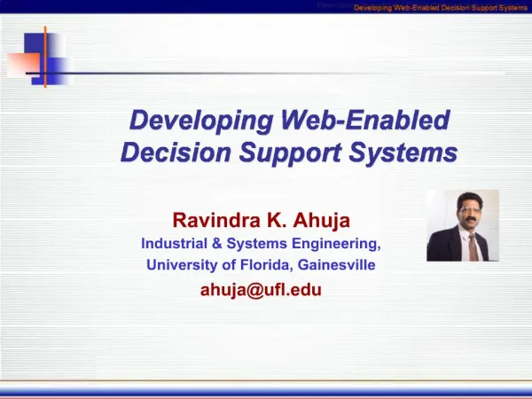 Developing Web-Enabled Decision Support Systems