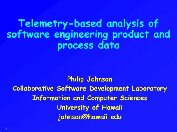 Telemetry-based analysis of software engineering product and process data