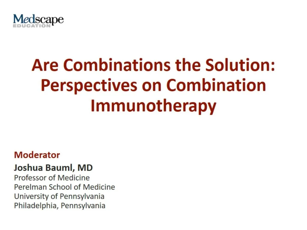 are combinations the solution perspectives on combination immunotherapy