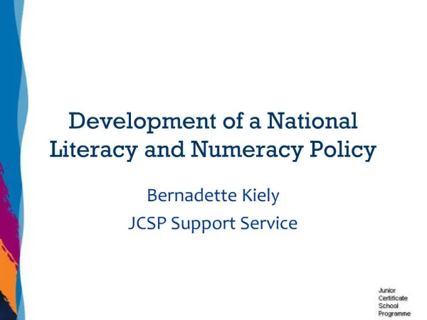 Development of a National Literacy and Numeracy Policy