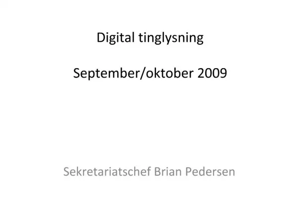 Digital tinglysning September