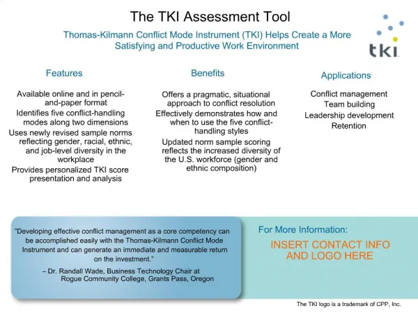 The TKI Assessment Tool