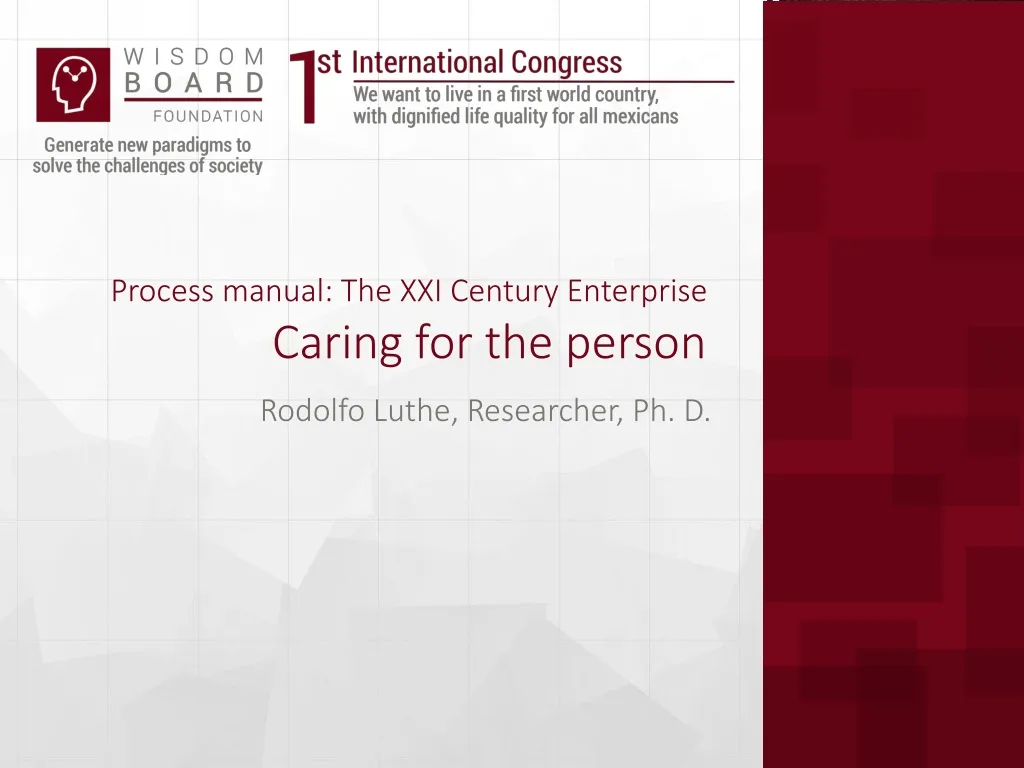 process manual the xxi century enterprise caring for the person