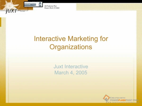 Interactive Marketing for Organizations