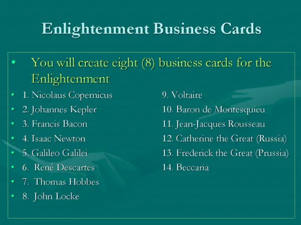 Enlightenment Business Cards