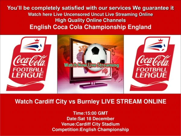 CARDIFF CITY VS BURNLEY LIVE STREAM ONLINE TV SHOW