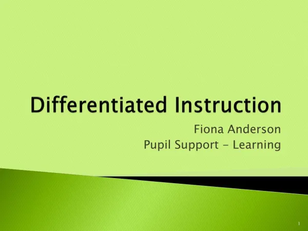 Differentiated Instruction