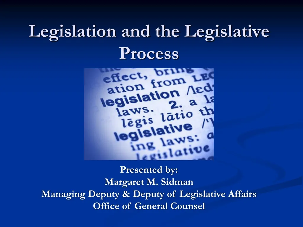 legislation and the legislative process