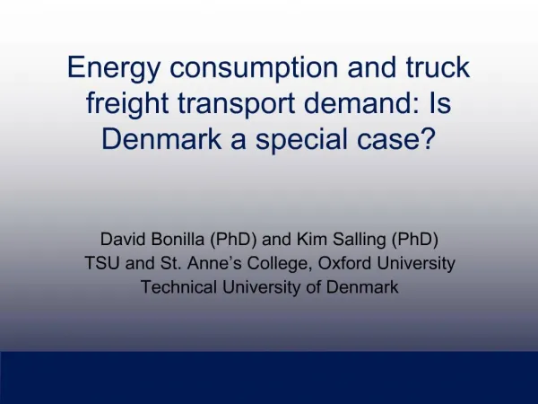 Energy consumption and truck freight transport demand: Is Denmark a special case