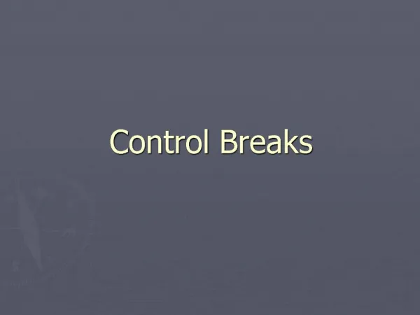 Control Breaks