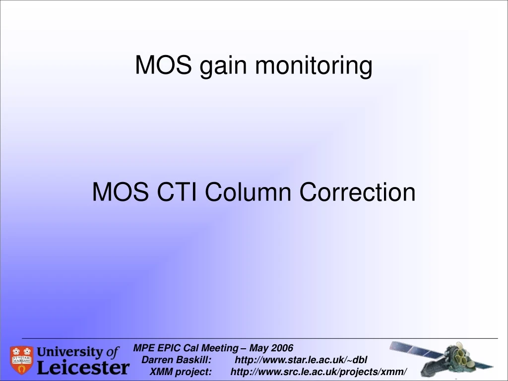 mos gain monitoring mos cti column correction