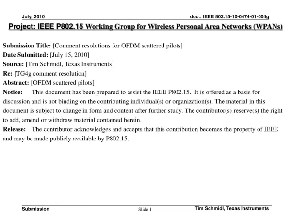 Project: IEEE P802.15 Working Group for Wireless Personal Area Networks (WPANs)