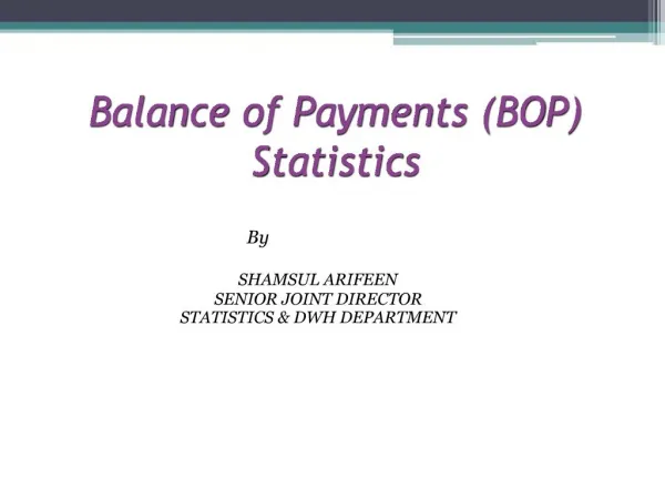 Balance of Payments BOP Statistics