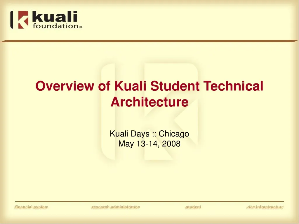 overview of kuali student technical architecture