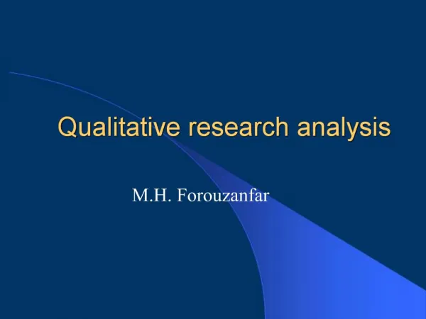 Qualitative research analysis