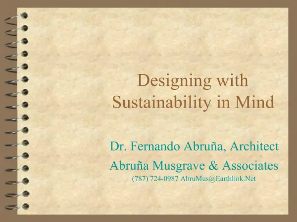 Designing with Sustainability in Mind