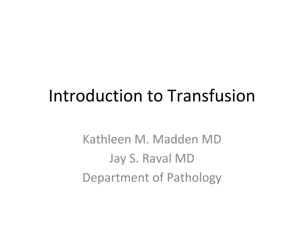 introduction to transfusion