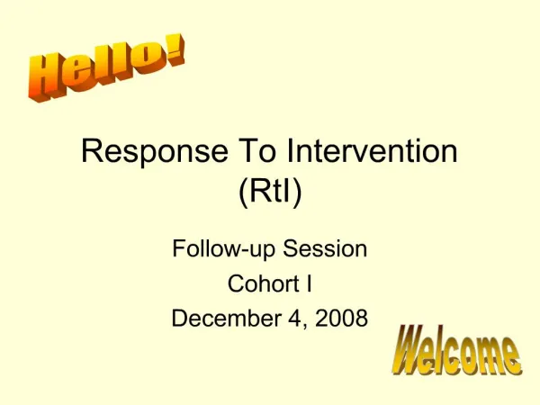 Response To Intervention RtI