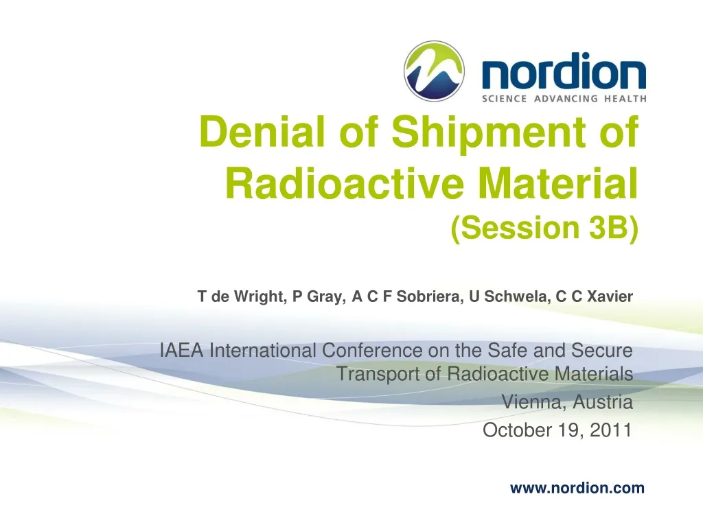 denial of shipment of radioactive material session 3b