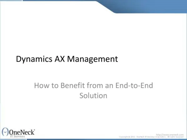 OneNeck IT Services: Dynamics AX Management - How to Benefi