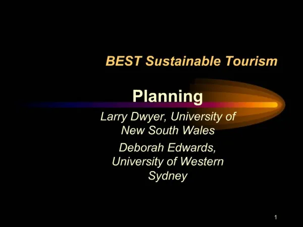 BEST Sustainable Tourism