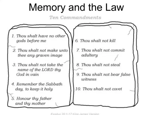 Memory and the Law