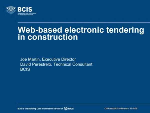 Web-based electronic tendering in construction