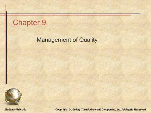 Management of Quality